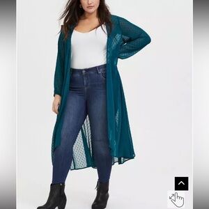 torrid Teal Duster Cardigan